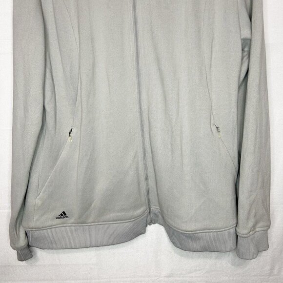 Adidas Women's Bomber Sweater / Jacket Gray Full Zip Sz. XL Tight-Knit - Picture 3 of 7